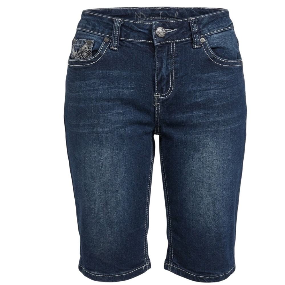 ND Weekend Denim Women’s Size 8 Embroidered Dark Wash Bermuda Shorts